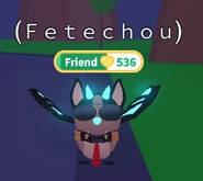 A Mega Neon Bat Dragon holding the Briefcase Ingredient.