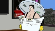 Dana Snyder's animated likeness in the 100th episode of Aqua Teen Hunger Force.