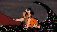 Fred Flintstone being taken by the Glitch.