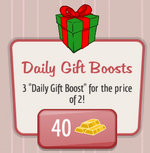 Daily gift boosts gold upgrade