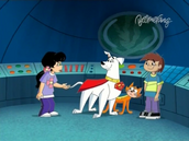 Andrea with Kevin, Streaky and Krypto