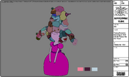 Modelsheet Young Princess Bubblegum with Candy Pieces on Her Head
