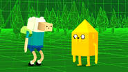 S2e16 Finn and Jake inside the game