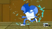 S4 E20 Finn running while being shocked