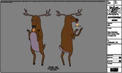 Modelsheet Stag Standing with Hands with Tongue Out