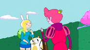 S3e9 Fionna and Cake meet Prince Gumball in the castle gardens