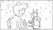 Fionna ed il Principe(in realtà Regina Ghiaccio travestita) sotto la neve -Storyboard Bianco-