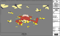 Modelsheet Finn in PJs Carried by Butterflies - B