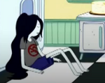 S4e25 Marceline resting against fridge