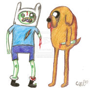 Zombie Time with Finn and Jake by fattehboi