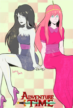 Marceline and princess bubblegum by loonytwin-d547gze