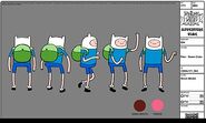 A modelsheet of Finn's turning around and waving