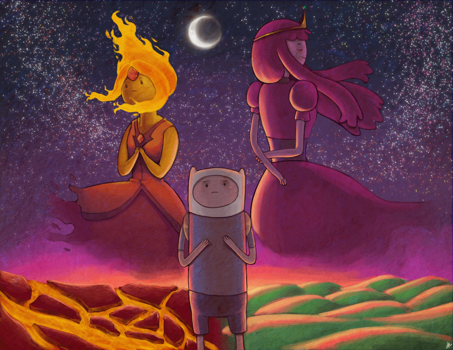 finn and flame princess and princess bubblegum