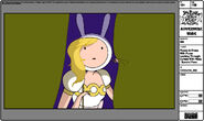 Modelsheet fionna indress withpurse lookingthroughcurtain withrims - specialpose