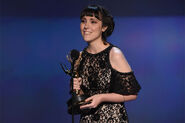 Lindsay Small-Butera receiving her Primetime Emmy award (2018)