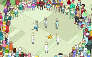 Minerva Bots corner Finn and Jake on Founders’ Island