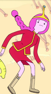 Princess Bubblegum in red skirt suit