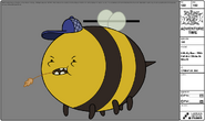 Modelsheet hillbillybee - withhatandstrawinmouth