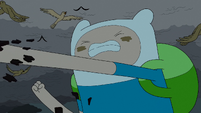 S4e23 Finn punching wood