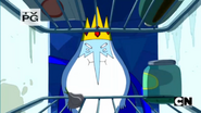 Ice King looks in the fridge