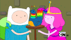 Young Princess Bubblegum and Finn doing the Fist Pound (animation).