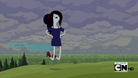 Marceline looking up at a talking mountain in "Five More Short Graybles"