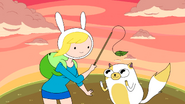 Fionna playing with Cake
