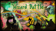 Huntress Wizard in the "Wizard Battle" title card (Left of Brain Wiz)