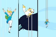 Fionna is always saved from falling offscreen.