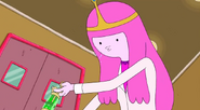 Princess Bubblegum administering the serum while raspberrying