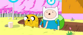 S1e19 Finn and Jake in moat