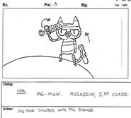 Jake vs. Me-Mow storyboard