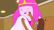 Princess Bubblegum asking Nurse Pound Cake to help hold Starchy down