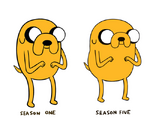 Comparison of season one Jake and season five Jake