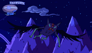 Marceline flies to Gumbald's Cabin