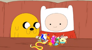 S5 e5 Finn and Jake watching the small characters