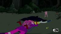 Marceline getting tackled by Princess Bubblegum in "Sky Witch"