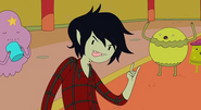 Marshall Lee giving Fionna the "horns" sign at the Biennial Gumball Ball