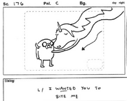 Lady Rainicorn's phrase translated on storyboard