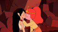 Marceline and Princess Bubblegum share a kiss.