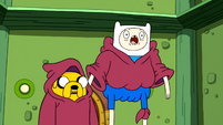 S1e11 Finn and Jake in awe wearing wizard robes