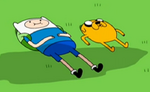 Finn and Jake watching clouds.