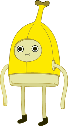 Video game character with a banana