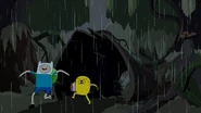 S4e23 Finn and Jake running by hollow log