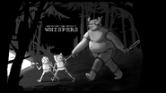 Whispers title card design by Sam Alden and painted by Joy Ang