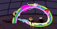 The trick is revealed that the ghost is lady rainicorn!