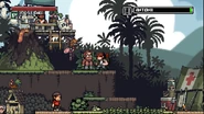 Pendleton in the player's camp in Mercenary Kings