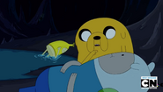 Finn and Jake in Underground Cave with ruins in the background