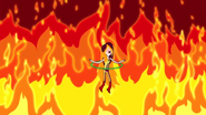 Marceline Hula-Hooping in fire