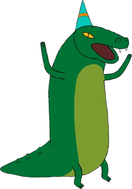 Crocodile with party hat